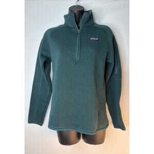 Patagonia Jacket Womens S Green Better Sweater 1/4 Zip Fleece Pullover Hiking